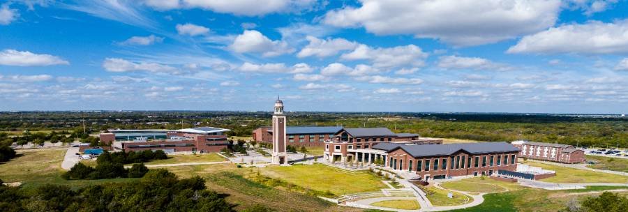aerial shot of campus
