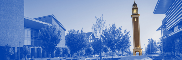 Campus photo showing Dal 1, the Ryan Tower, and Founders Hall.