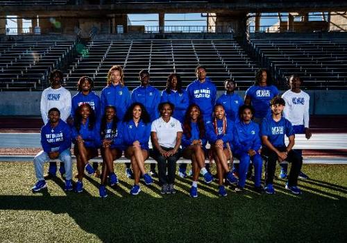 The Women's and Men's Track Teams and Their Coaches