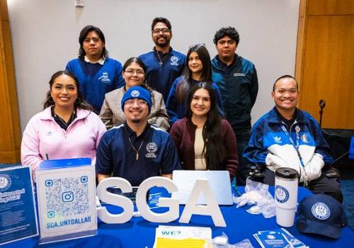 Alex Renteria (front row, second from right) with Other SGA Leaders and Members
