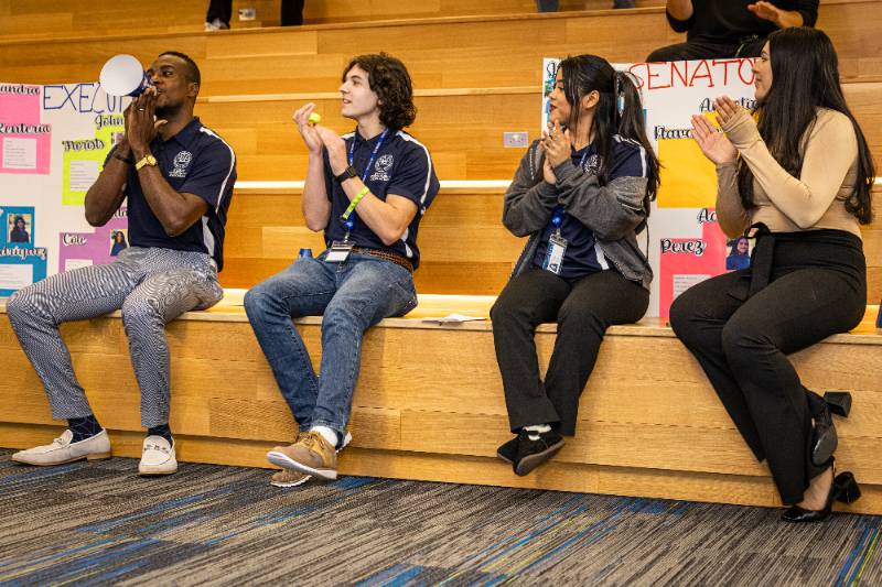 Hayden Wochele (second from left) Shows His Trailblazer Spirit at an SGA Event