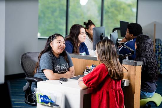 student with advisor