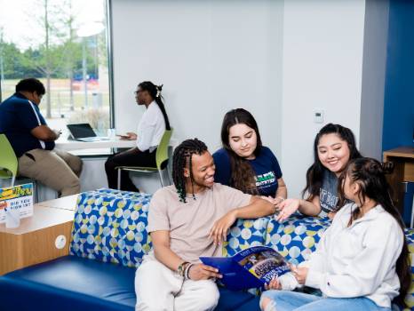students in student center