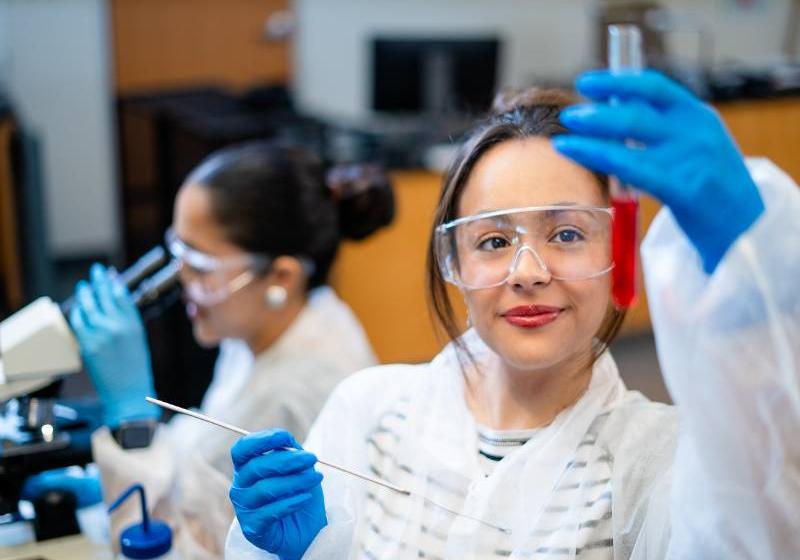 Students Conducting Experiments in a Science Lab