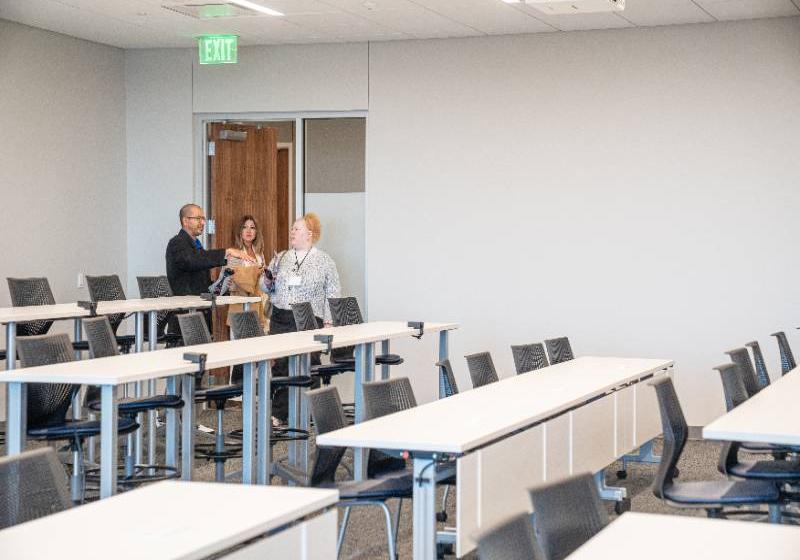Chemistry Professor Dr. Muhammed Yousufuddin Gives a Tour of a New STEM Building Classroom