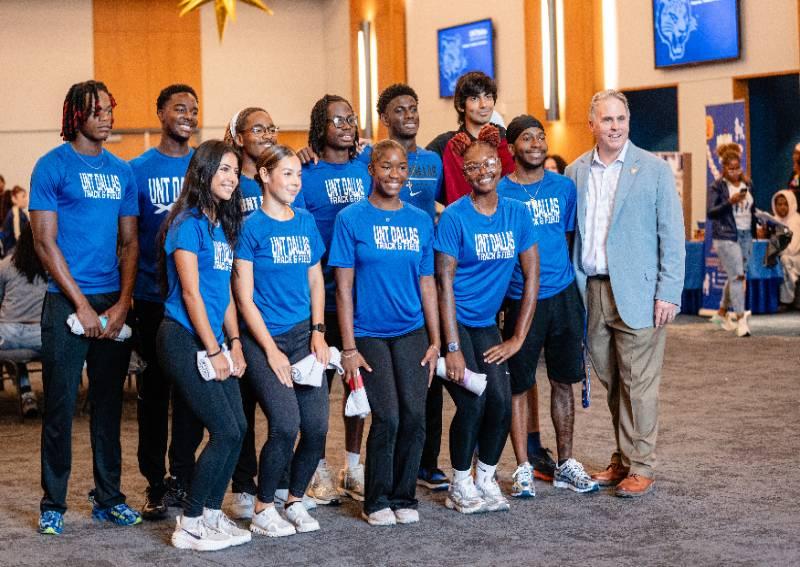 President von Eschenbach with Students Celebrating the Highest Freshman Enrollment in UNT Dallas History in Sept. 2026