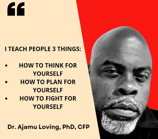 A Social Media Post Notes the Three Things Dr. Loving Aims to Teach People About Money and Personal Finances