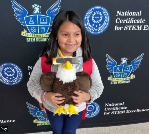 A Student at Dallas ISD's Eddie Bernice Johnson STEM Academy Prepares for the Total Solar Eclipse on April 8, 2024