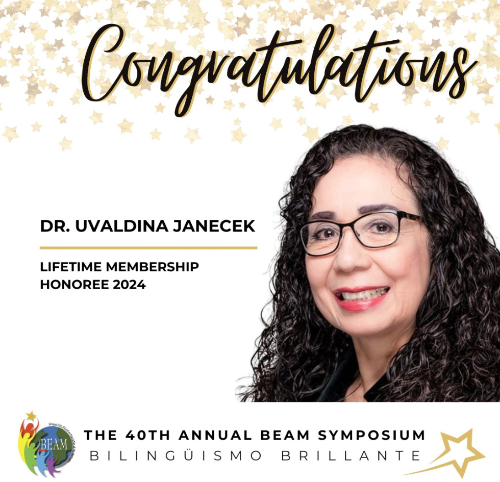 BEAM's Social Media Message Congratulating Dr. Janecek on Her Lifetime Membership Award