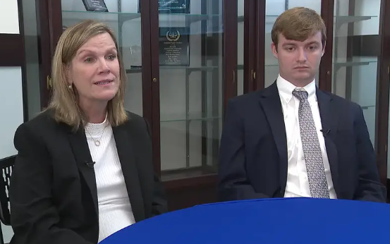 Travis County District Presiding Judge Julie Kocurek and Her Son Will (Source: FOX4 News/KDFW)