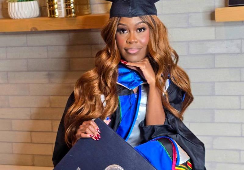 Abba Keren Koffi Wears Her Cap, Gown and Stole in Preparation for Fall 2025 Commencement