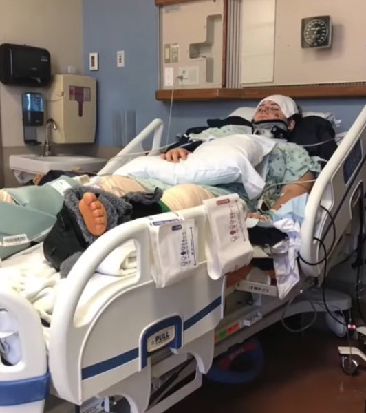 Maddie Mansell at Methodist Dallas Hospital After Being Critically Injured in a Car Accident