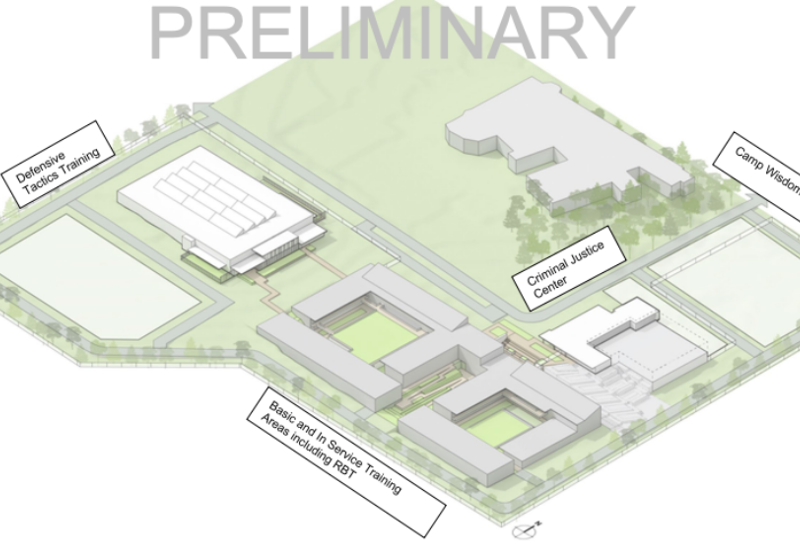 A Rendering of the New Dallas Police Academy on the UNT Dallas Campus (tentative design)