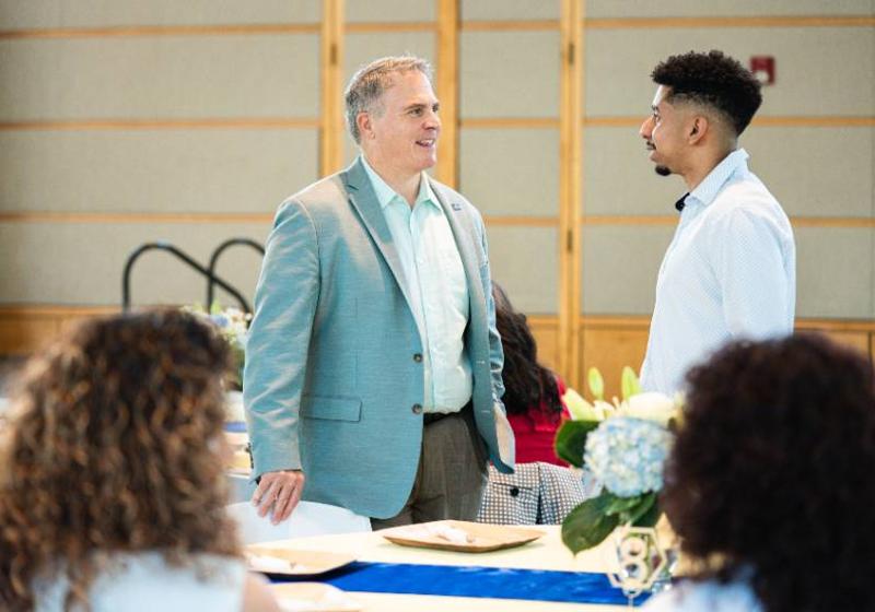 president von eschenbach with student