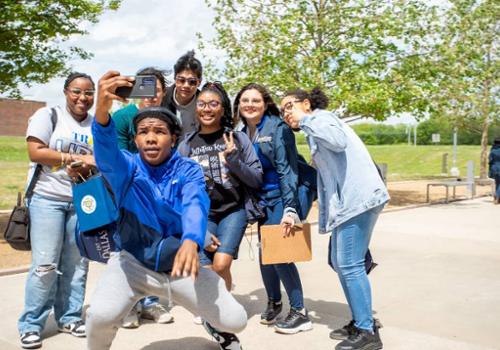 students taking a selfie
