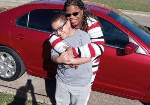 Yolanda Lewis with Her Grandson, Antonio