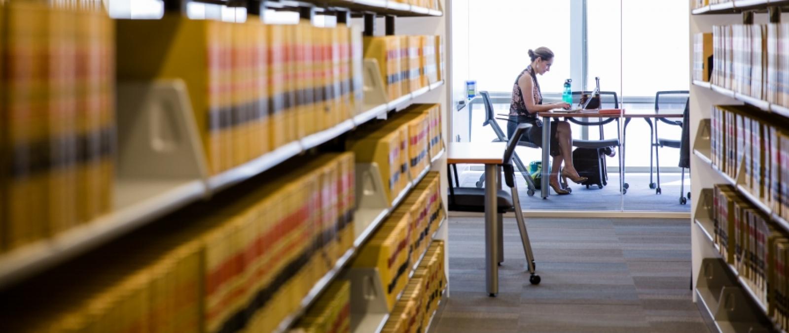 UNTD student studying in library