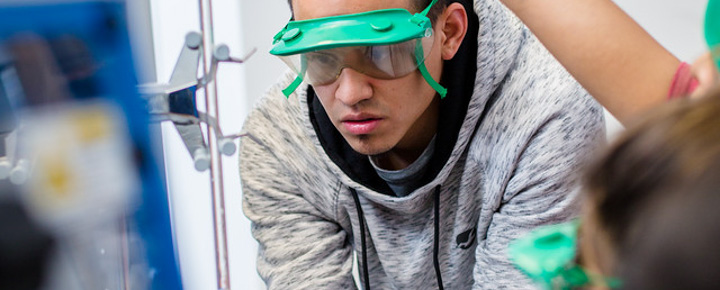 Student in chemistry lab