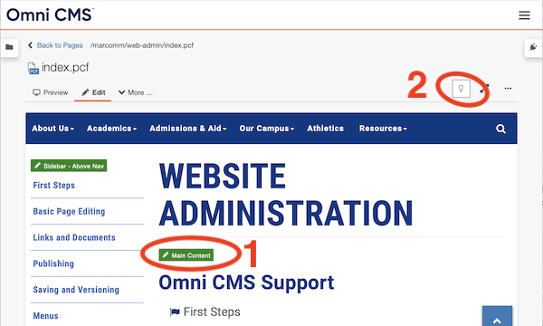 The Omni CMS Interface