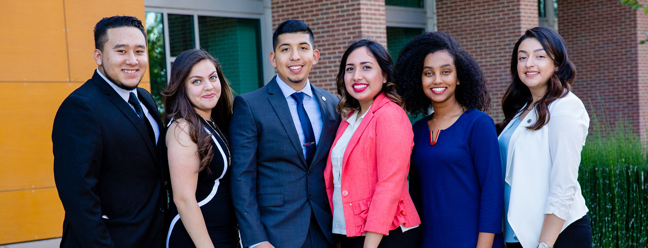 Professionally dressed students