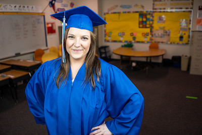 graduate in classroom