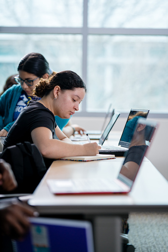student in classroom